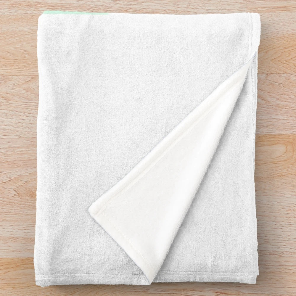 Plush revolution-themed blanket with slogans and factory imagery