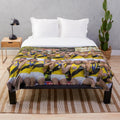 Richmond Tigers inspired plush blanket in black and yellow colors