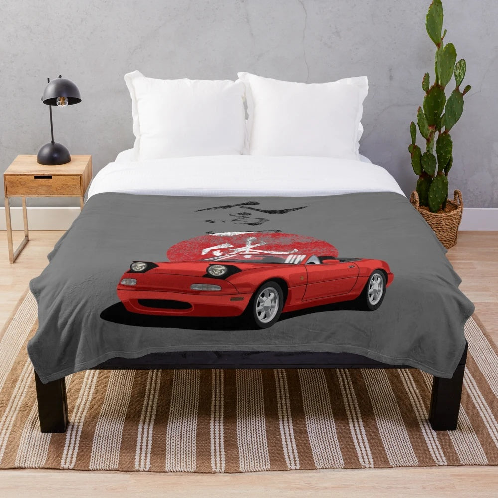 Rising Plush Blanket with Japanese Automotive Inspired Design