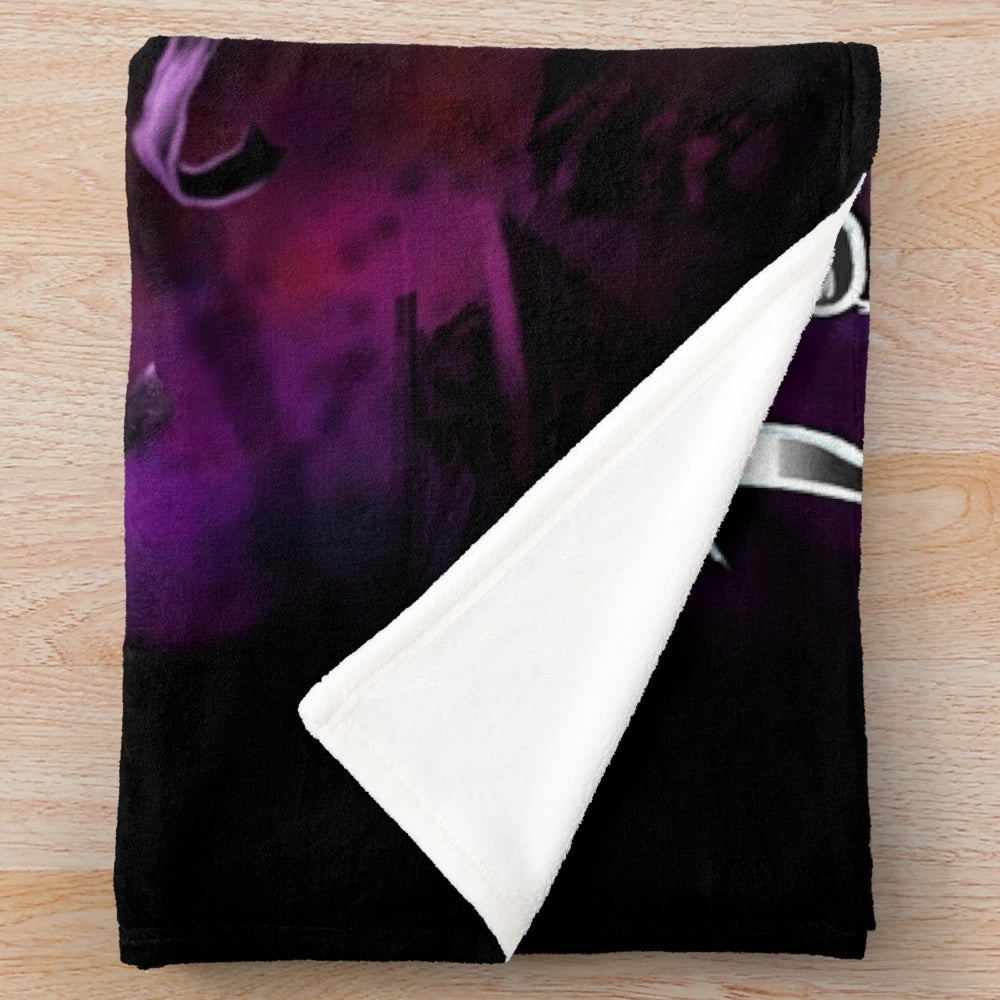 Soft and cozy plush blanket with a rock music design