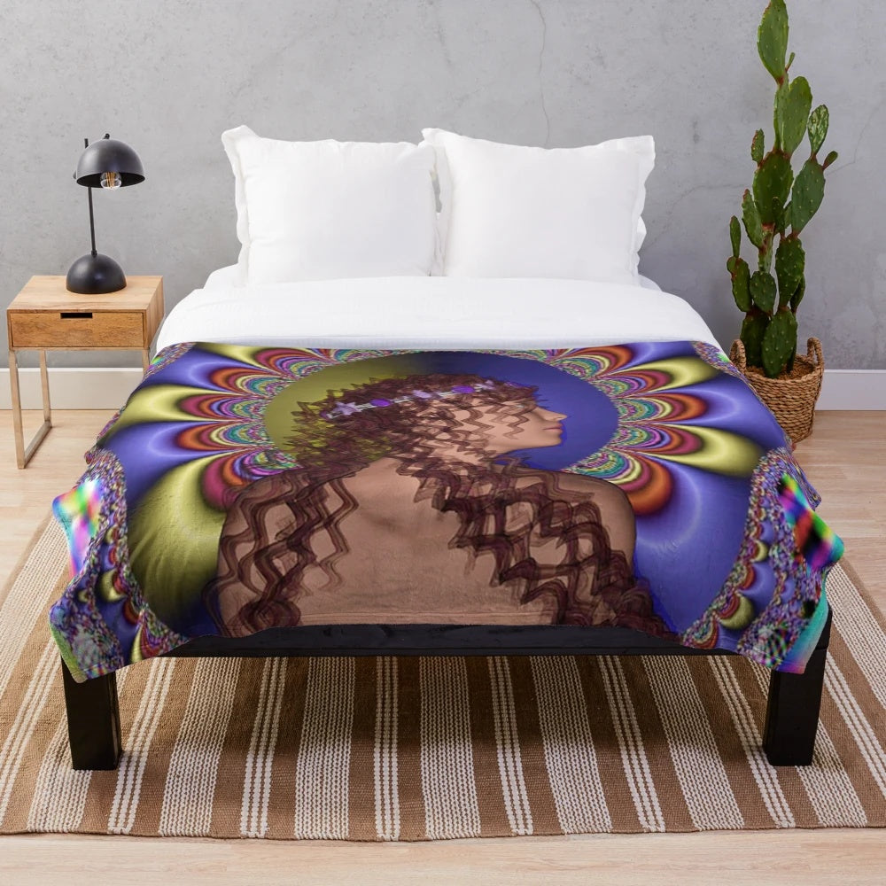 Romantic patterned plush blanket for home and living room decor