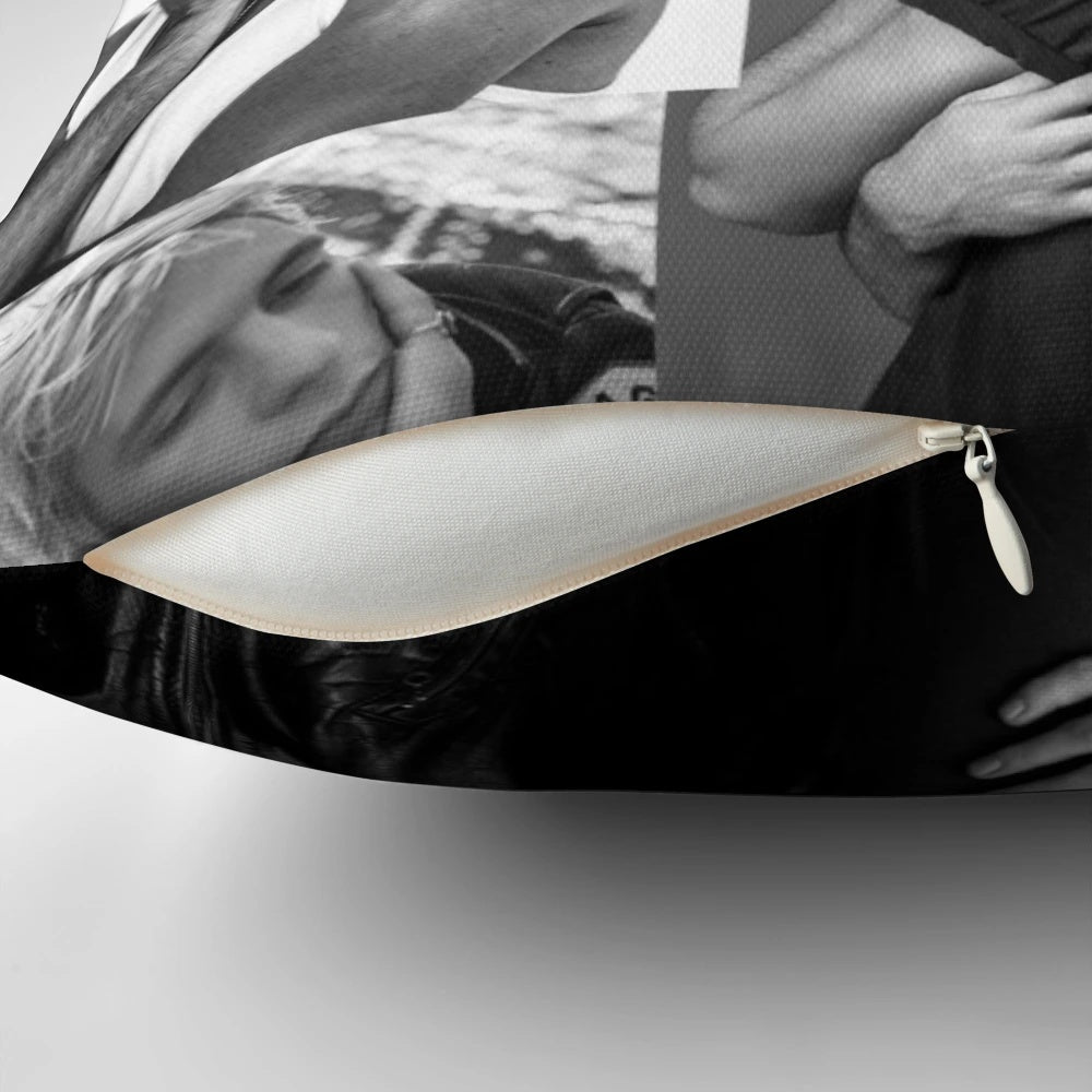 Ross Lynch Collage Pillow - Stylish Black and White Portrait