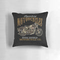 Royal Enfield inspired throw pillow with the iconic motorcycle design