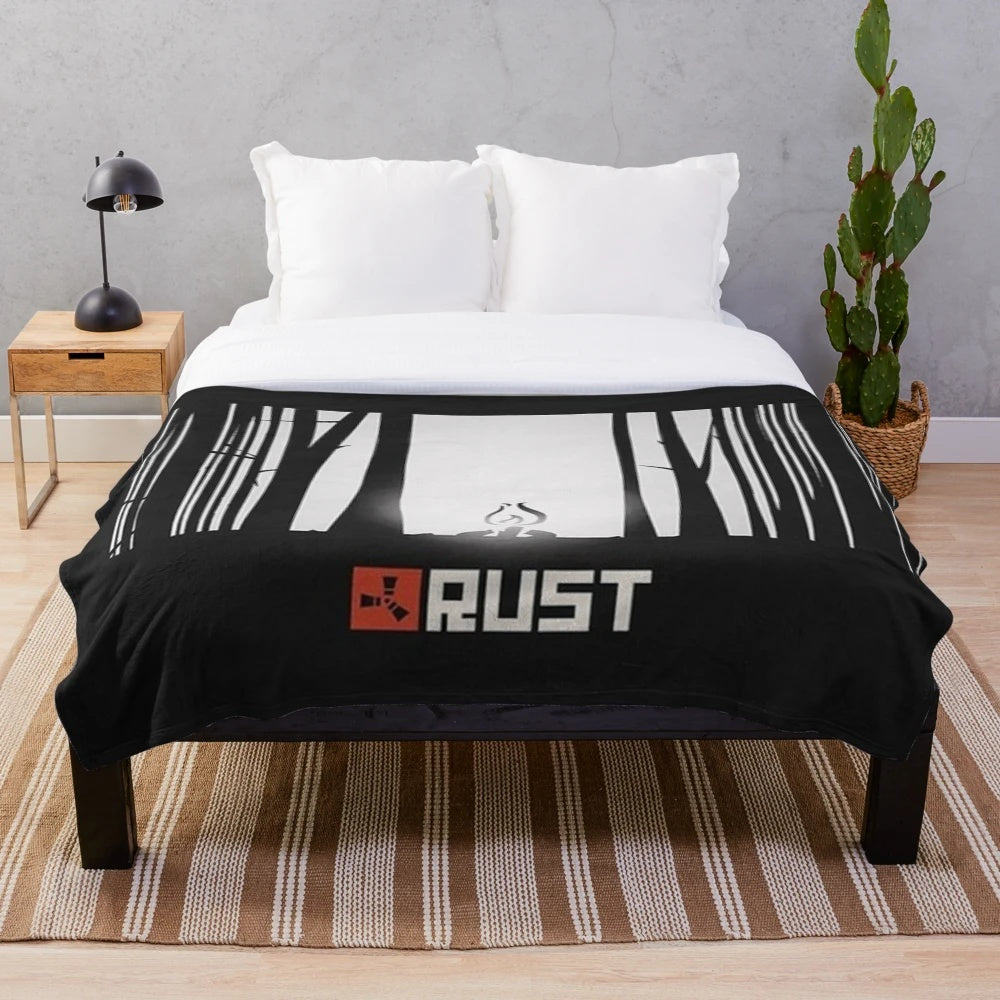 Rust-colored plush blanket with a stylish design for cozy comfort in the home