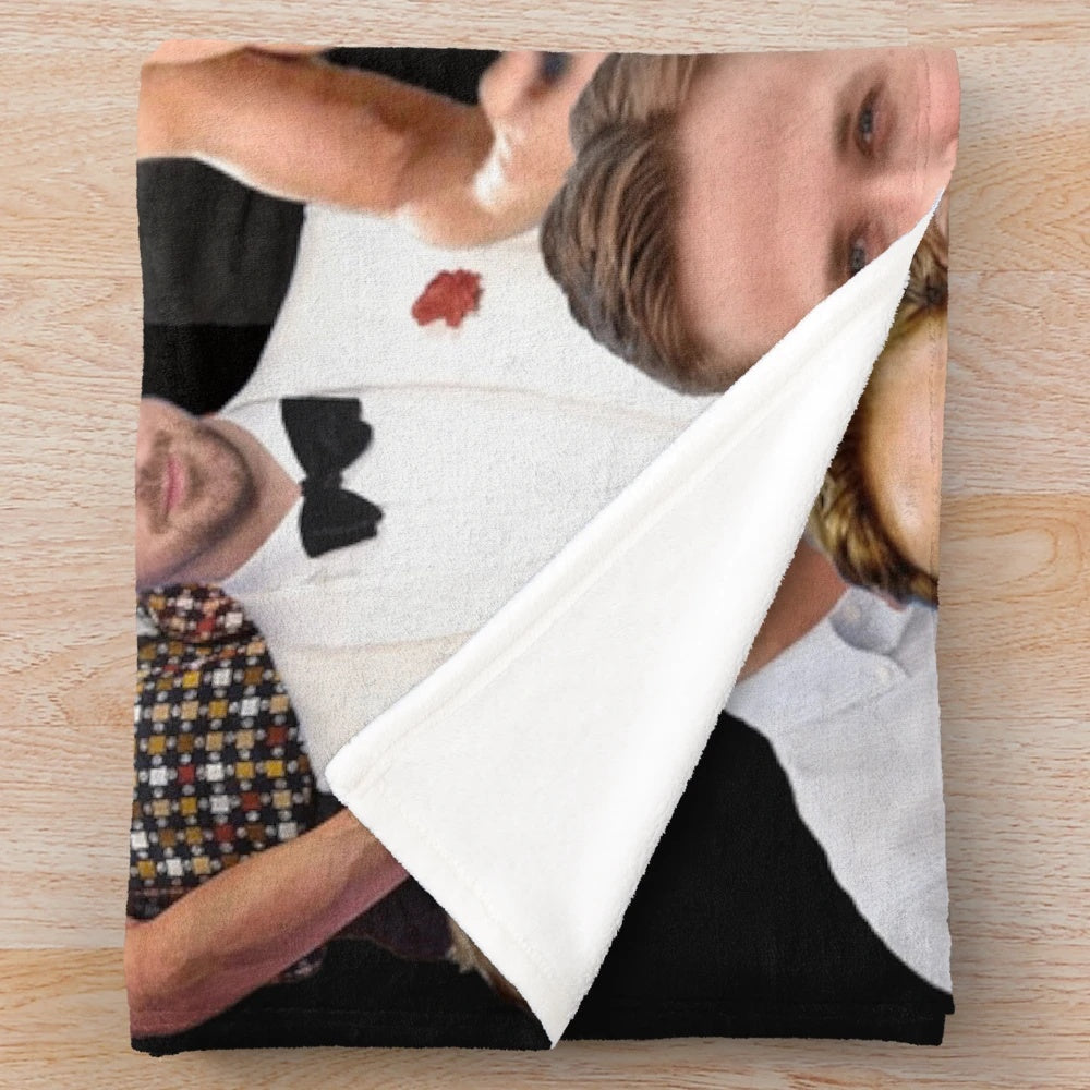 Ryan Gosling photo collage printed on a soft and cozy plush blanket