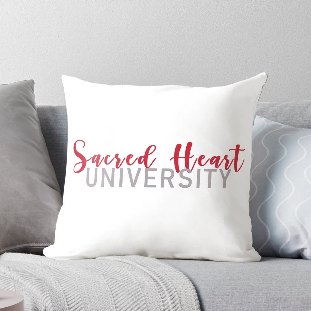 Soft, high-quality pillow featuring the Sacred Heart University Pioneers logo and mascot
