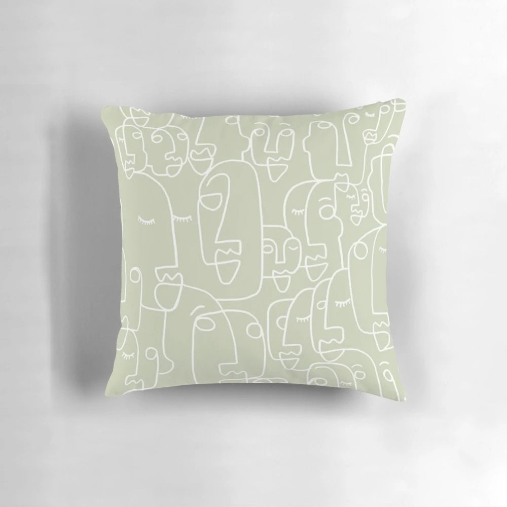 Sage green minimalist pillow for home décor