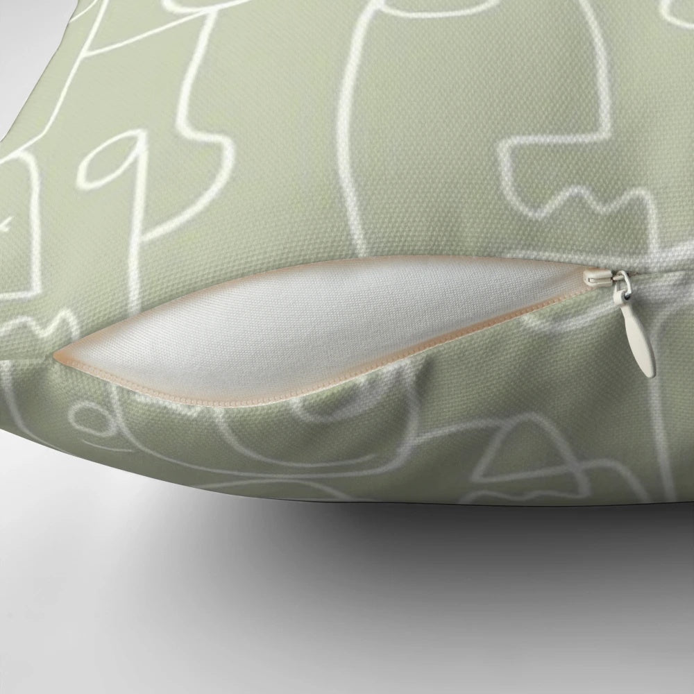 Sage green minimalist pillow for home décor