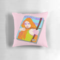 Sagittarius zodiac art print featuring a fashion-forward, vogue-inspired horoscope illustration on a decorative pillow.