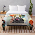 Saluki dog breed themed plush blanket with abstract geometric design