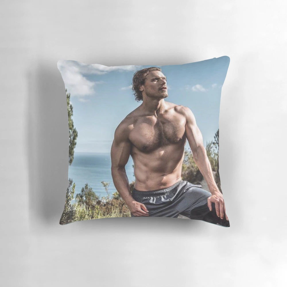 Artistic portrait of Sam Heughan, Scottish actor known for his role in Outlander