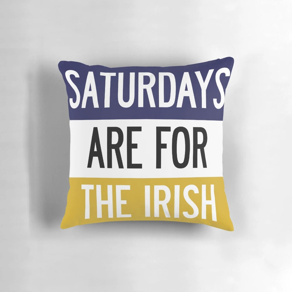 Saturdays Irish-Inspired Pillow with Blue and Gold Colors
