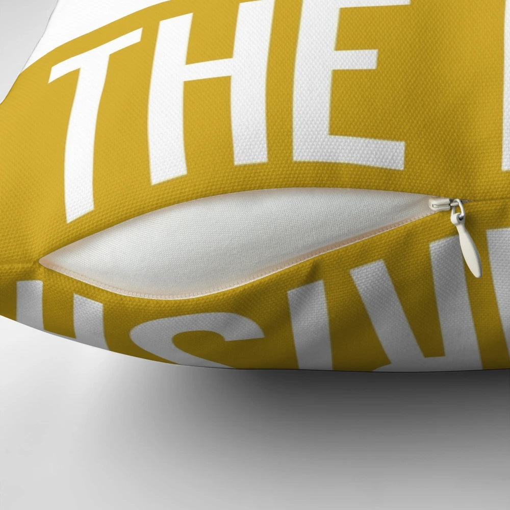 Saturdays Irish-Inspired Pillow with Blue and Gold Colors