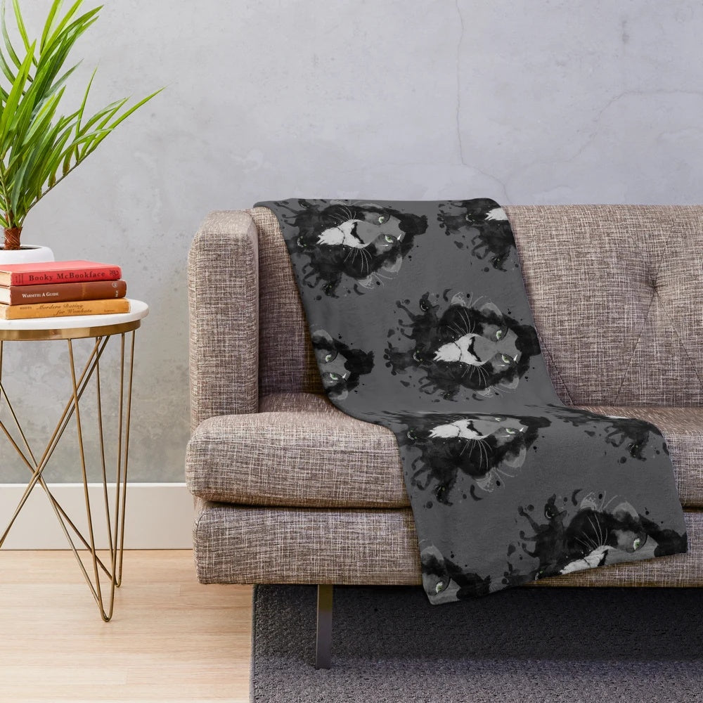 Scar Ink Plush Blanket featuring abstract art inspired by The Lion King and Rorschach Test