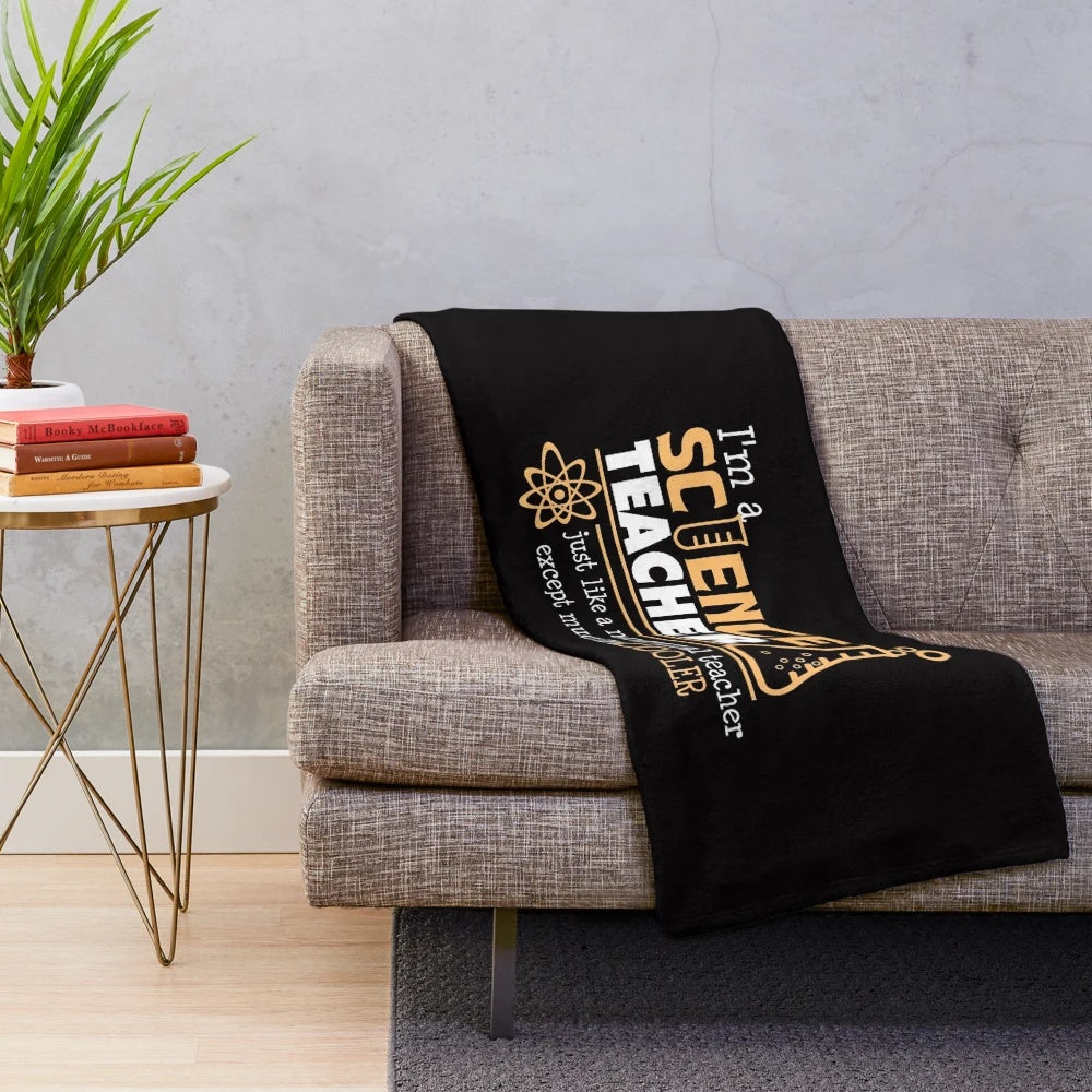 Stylish science teacher plush blanket