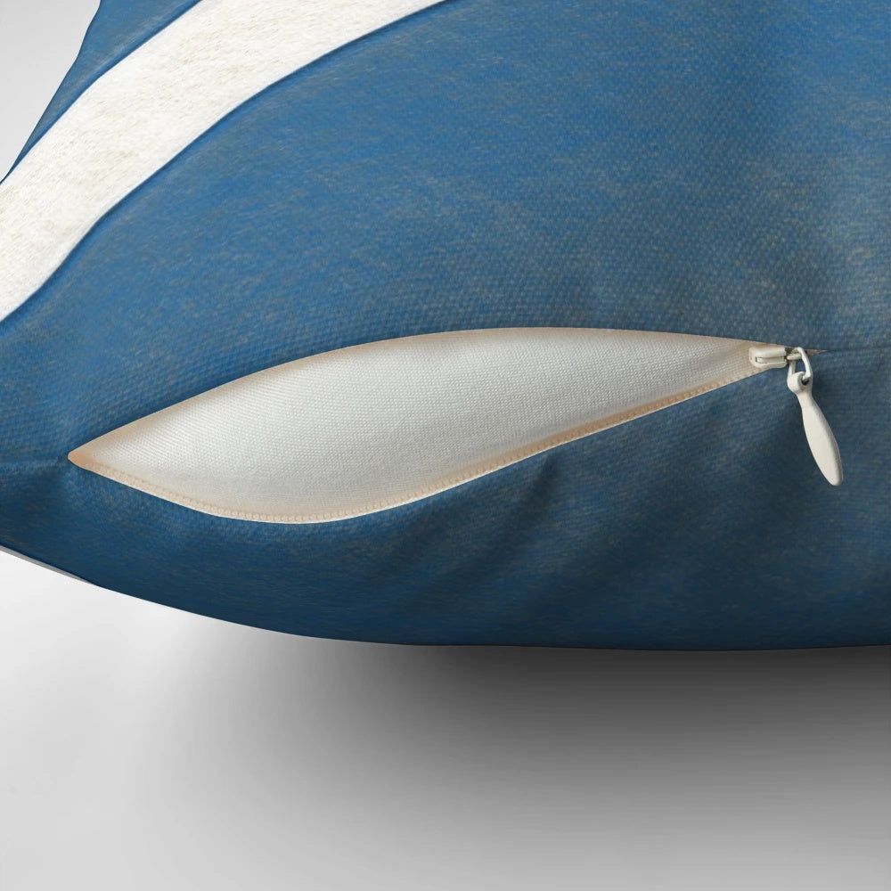 Vibrant blue and white Scottish flag pattern pillow
