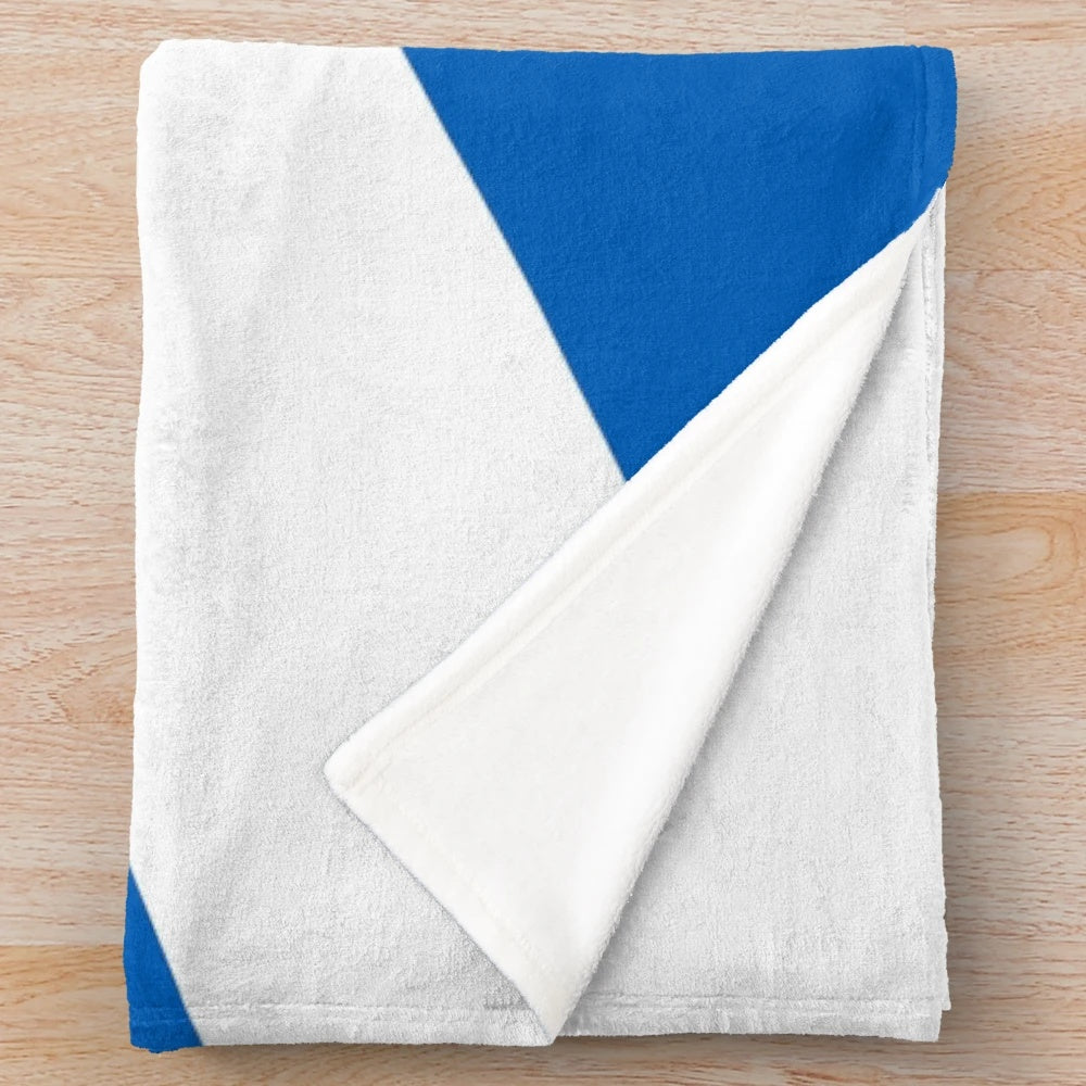 Plush blanket featuring the Scottish Saltire flag and thistle design