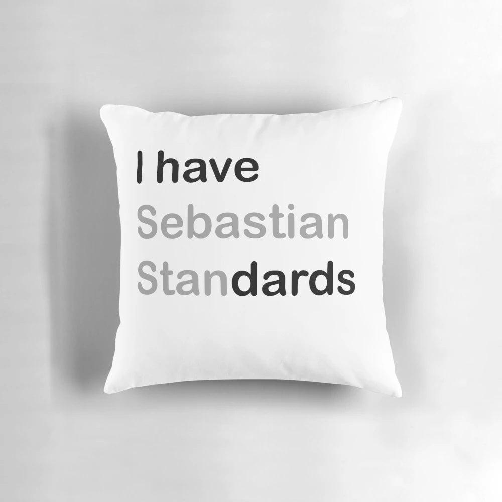 Plush pillow with image of Sebastian Stan as Bucky Barnes/Winter Soldier from the Marvel Cinematic Universe