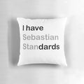 Plush pillow with image of Sebastian Stan as Bucky Barnes/Winter Soldier from the Marvel Cinematic Universe