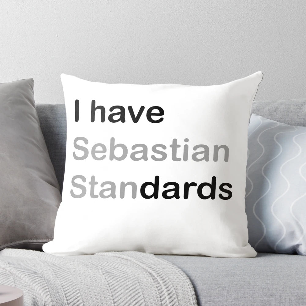 Plush pillow with image of Sebastian Stan as Bucky Barnes/Winter Soldier from the Marvel Cinematic Universe