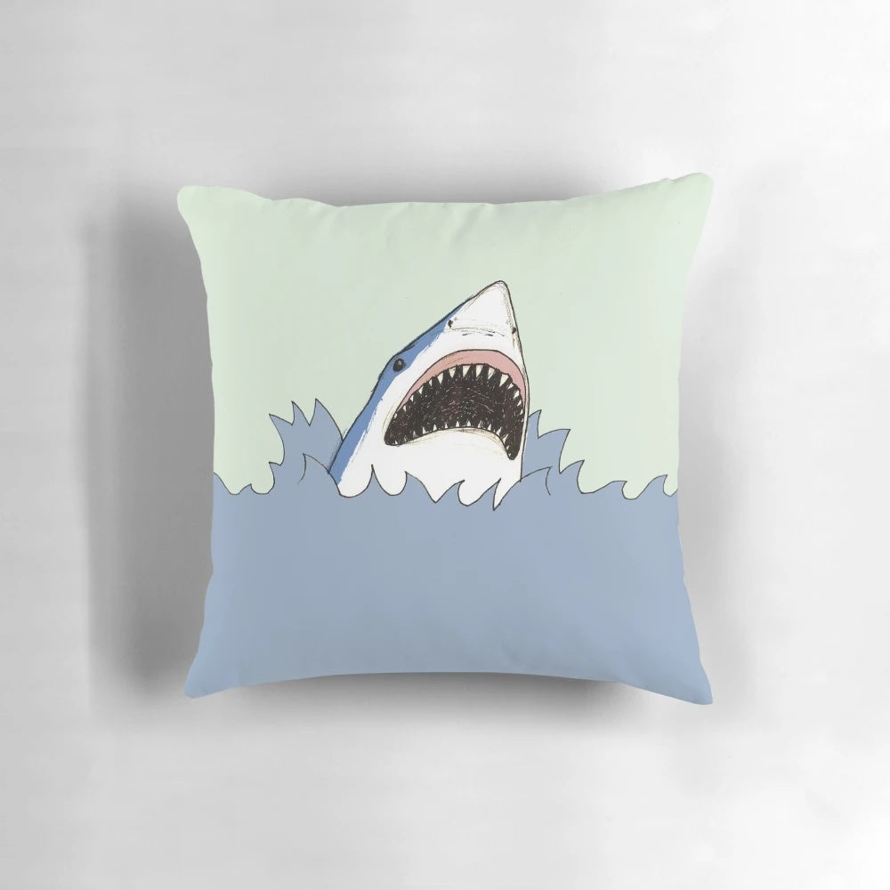 Plush shark-shaped pillow with realistic design for ocean-inspired home decor