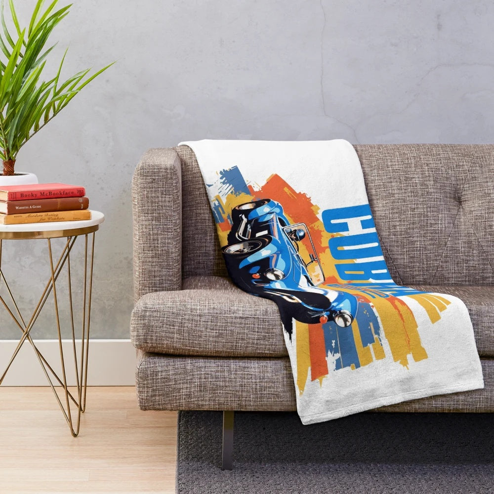 Shelby Cobra 1962 sports car inspired plush blanket