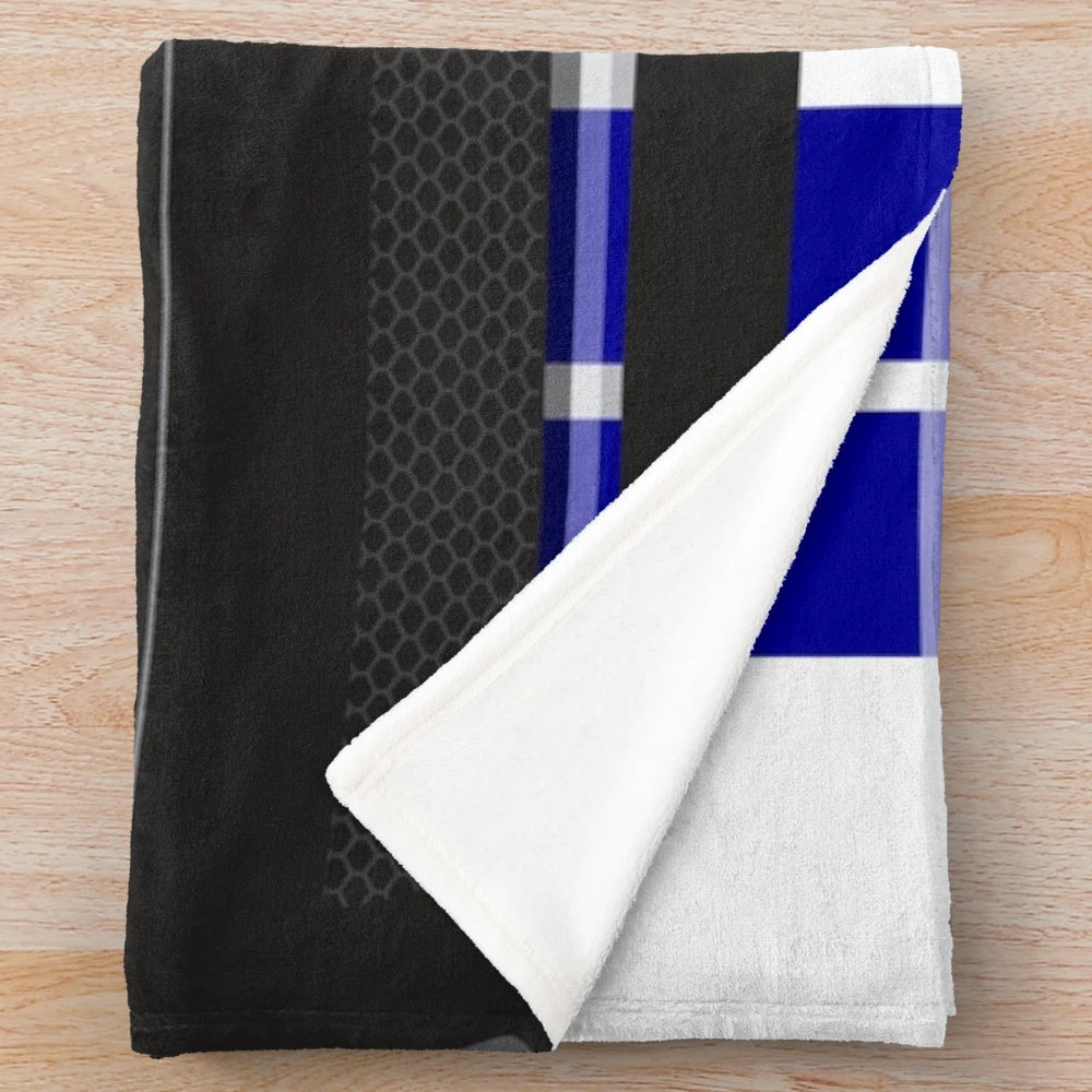 Shelby GT 500 inspired plush blanket in oxford white color