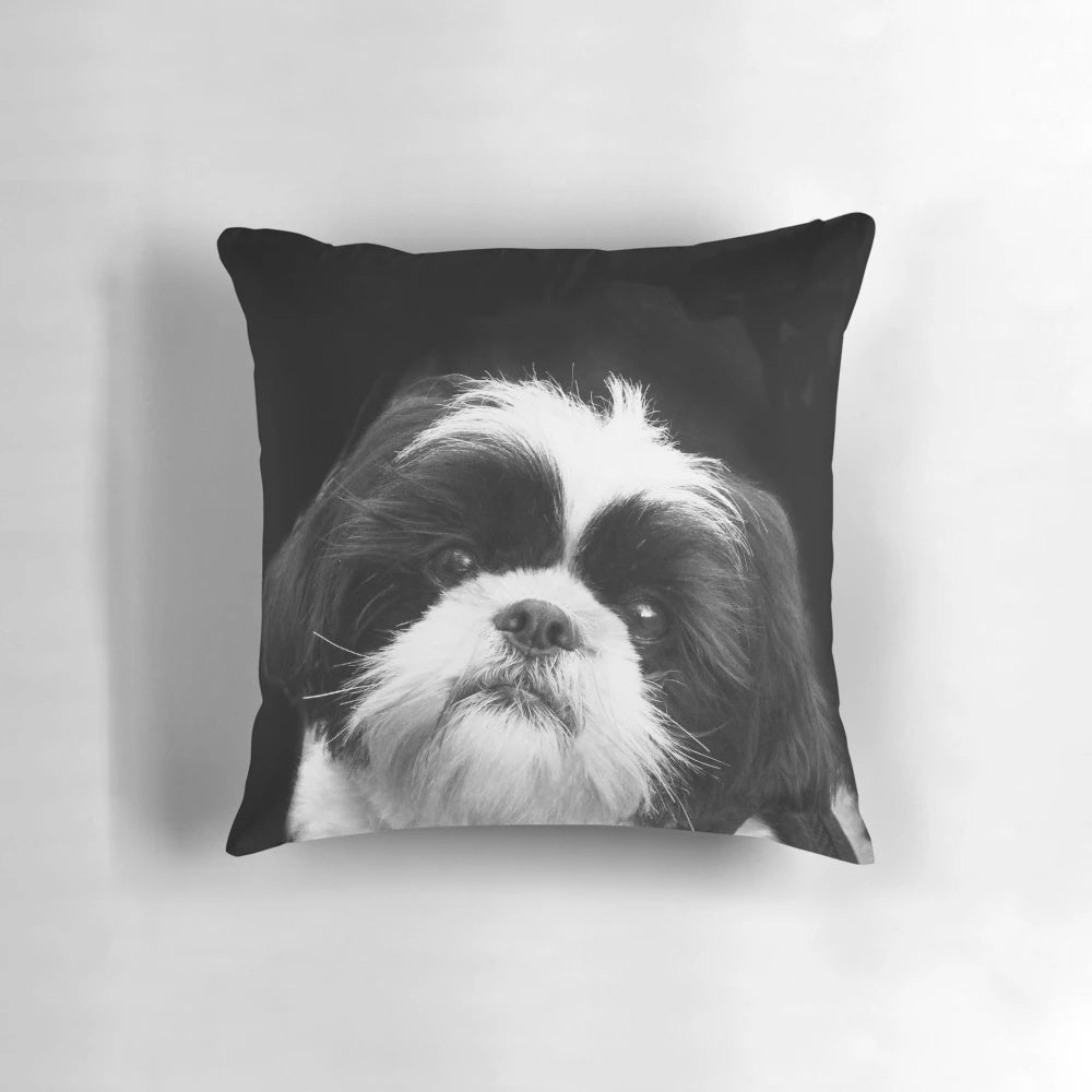 Soft, plush Shih Tzu dog-shaped pillow for phone or home decor