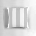 Silver gray and white striped decorative pillow for modern home decor