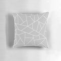 Silver gray pillow with abstract geometric lines and tiles