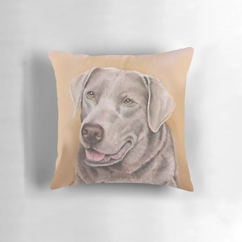 Silver Labrador Retriever Throw Pillow for Home Decor