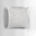 Silver Leopard Print Decorative Throw Pillow for Modern Home Decor
