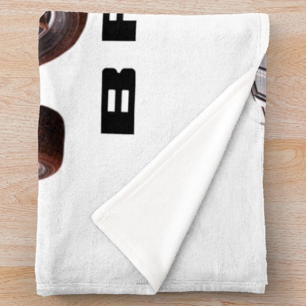 Silver plush blanket featuring the Ford Bronco Sport design