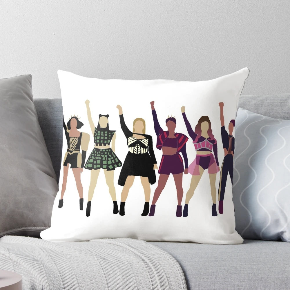Decorative Six the Musical inspired pillow with characters from the musical