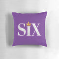 Soft and vibrant Six the Musical logo pillow, perfect for theatre enthusiasts and home decor.