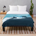 Skiing design plush blanket with abstract pattern and texture