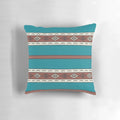 Southwest teal decorative pillow with Navajo and Aztec inspired patterns
