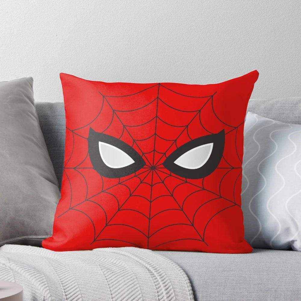 Decorative spider-themed pillow with a modern, stylized design