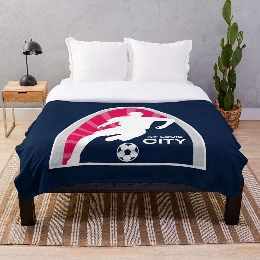 Plush blanket featuring St. Louis soccer and heritage design