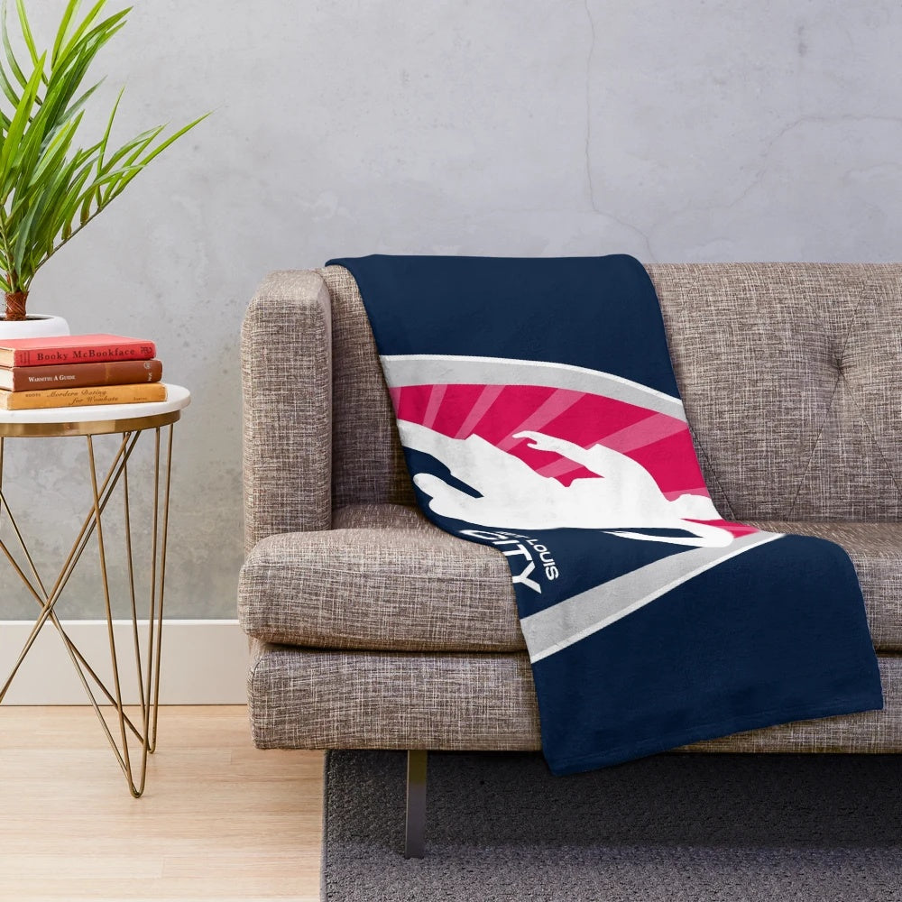 Plush blanket featuring St. Louis soccer and heritage design