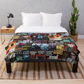 Plush blanket featuring iconic Stephen King book covers