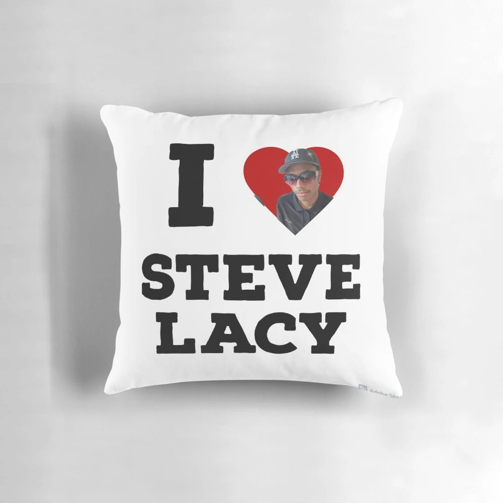 Steve Lacy-inspired decorative pillow with dark red and aesthetic design