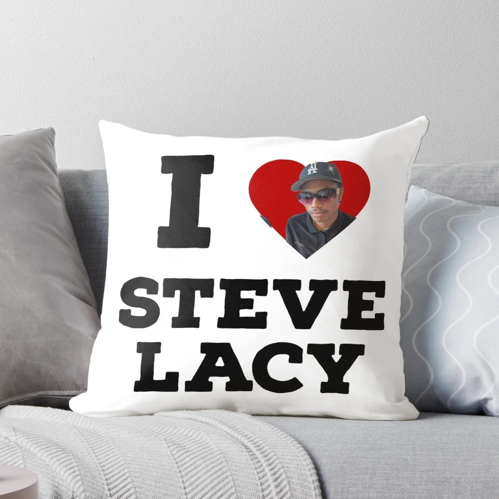 Steve Lacy-inspired decorative pillow with dark red and aesthetic design