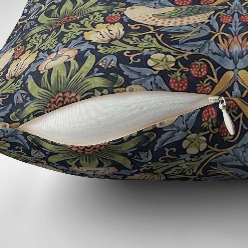 Beautifully designed William Morris inspired strawberry thief pattern pillow