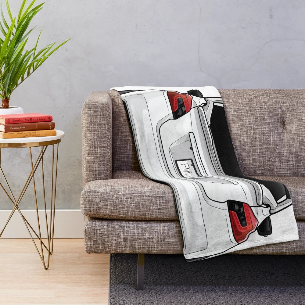 Subaru WRX inspired plush blanket with rear detail artwork