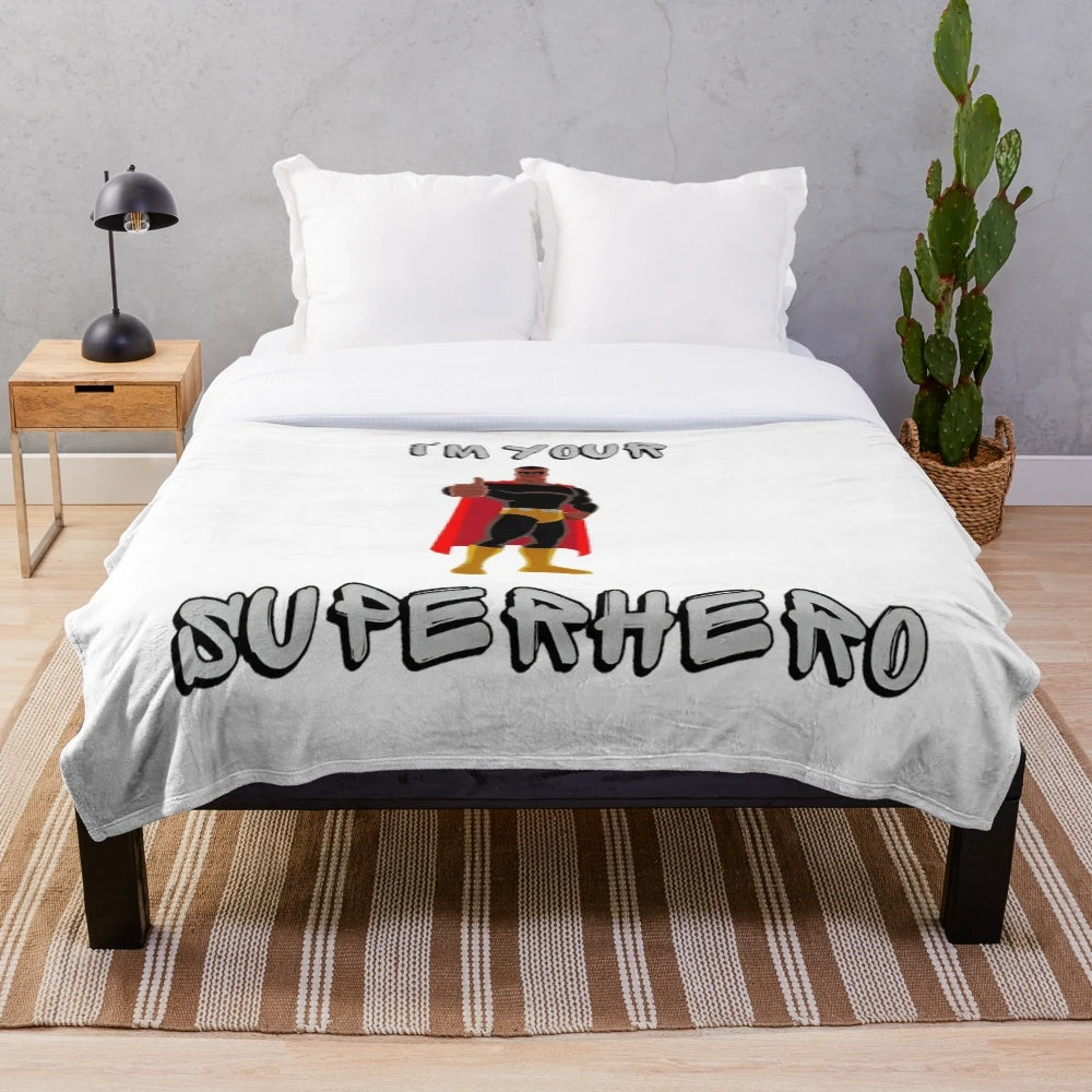 Superhero-inspired plush blanket