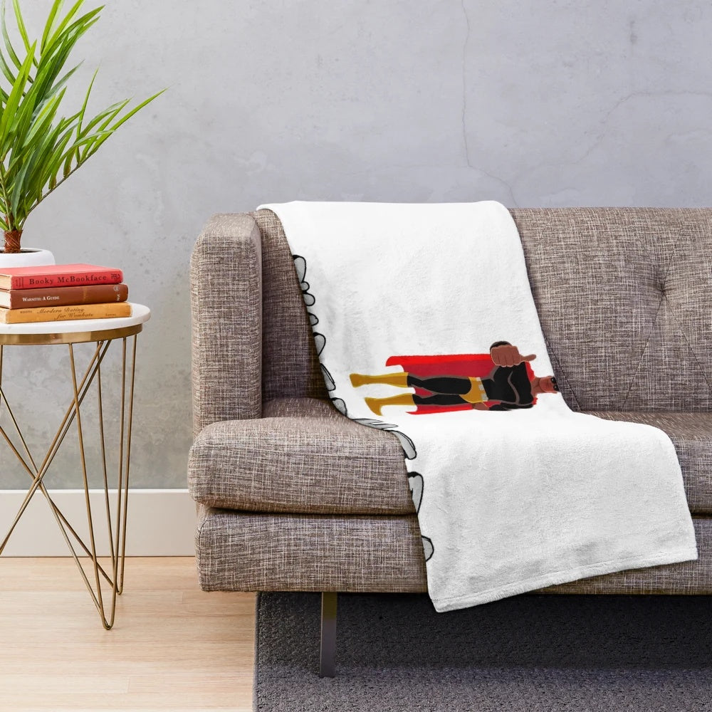 Superhero-inspired plush blanket