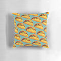 Vibrant taco pattern pillow with soft, plush fabric