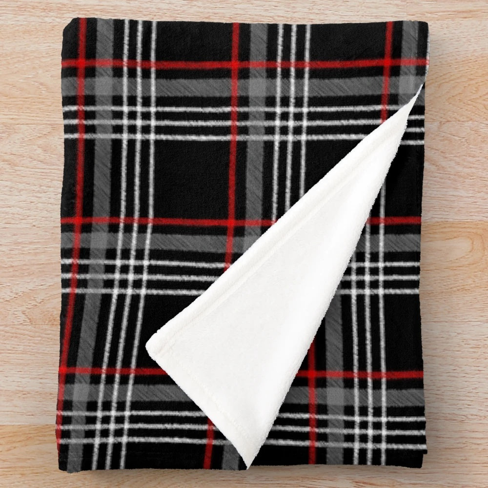 Tartan plush blanket with golf and GTI design