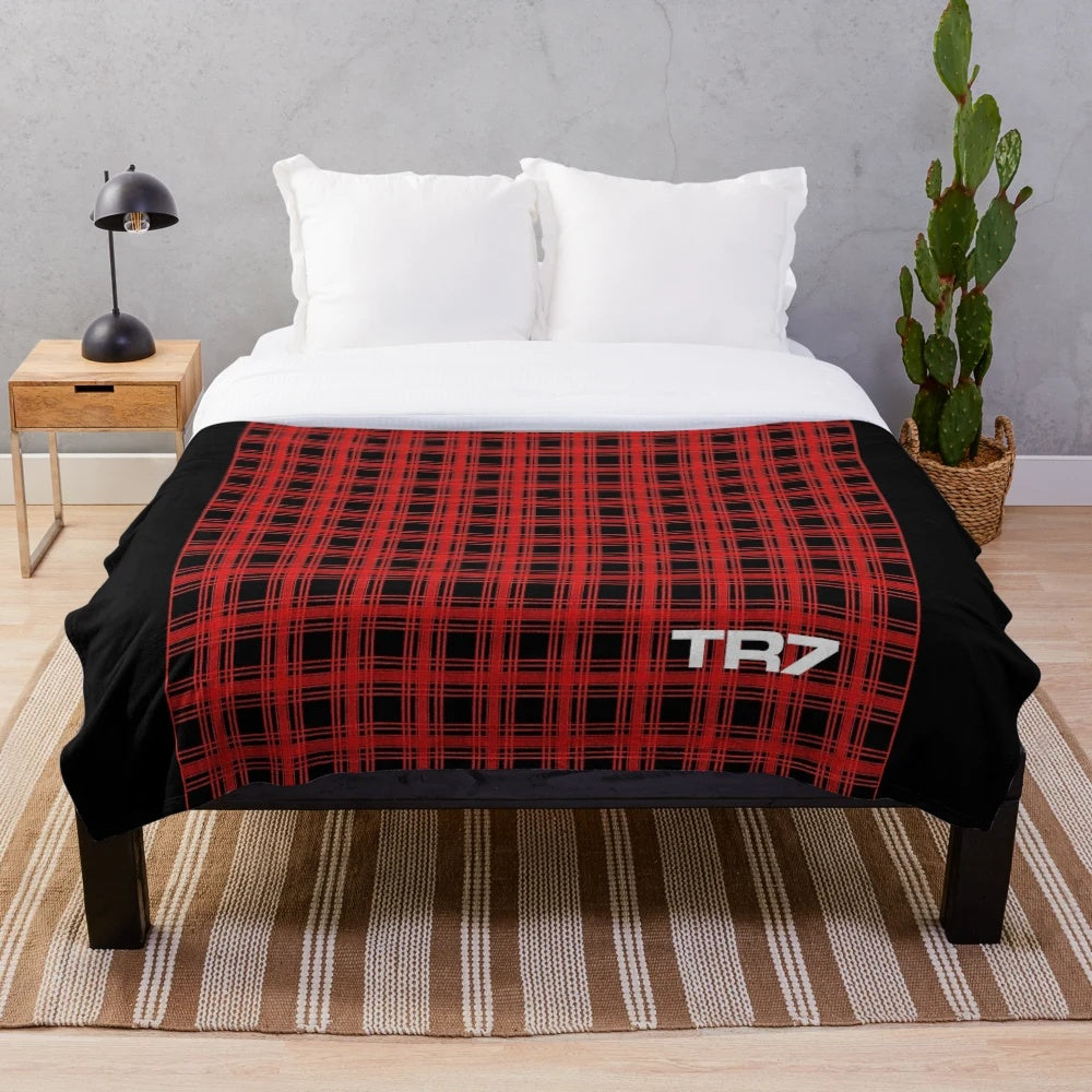 Triumph TR7 Tartan Plush Blanket